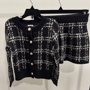 Abercrombie Kids Black and White Plaid Matching Set